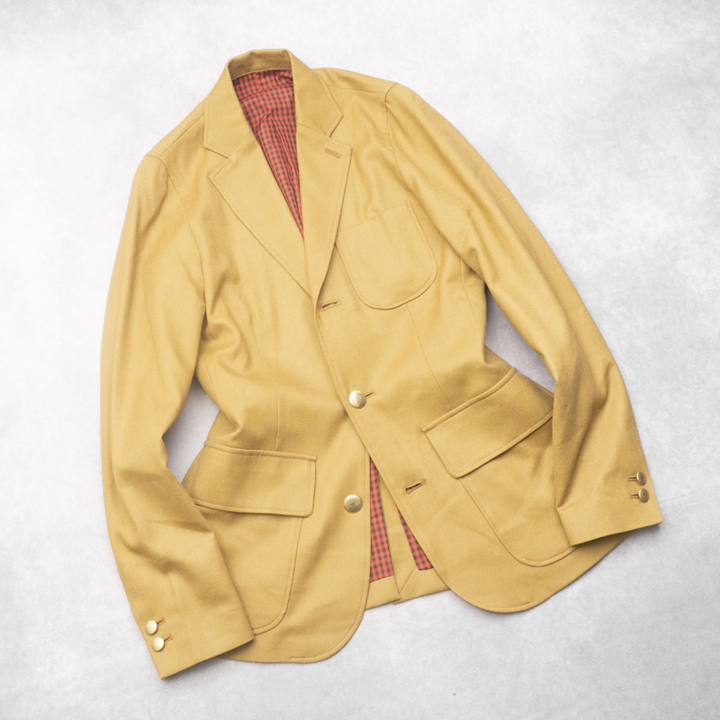 都会派デザイン『VAPORIZE ヴェイパライズ』春夏テーラードジャケット Sサイズ ブラウン 金ボタン BEAMS メンズ 管理2111