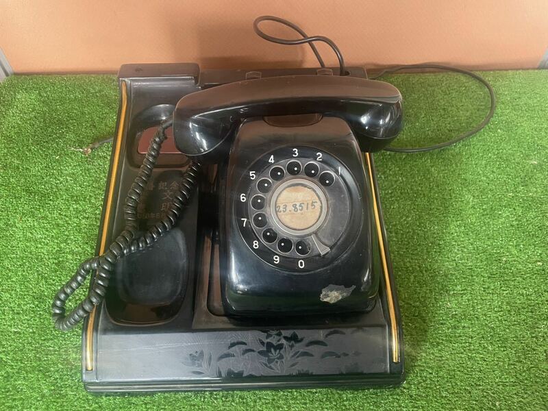 レトロ 黒電話　600-A2電話機 昭和60年 ストレートコード仕様未確認ジャンク