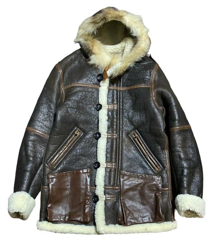 美品 希少カラー 10AW VISVIM HUDSON JACKET SHEEPSKIN ビズビム リアルムートン ダッフルコート ダークブラウン L