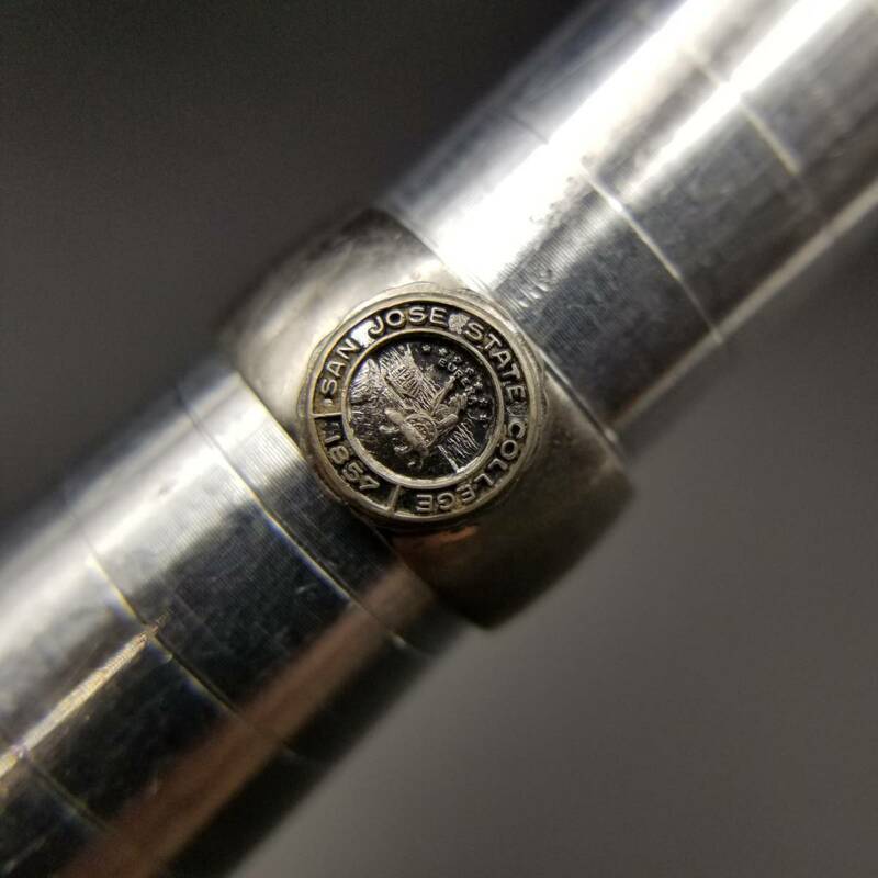 米国 ヴィンテージ カレッジリング SAN JOSE STATE COLLEGE 紋章 925 シルバー バンドリング 指輪 シーリングスタンプ Y13-H