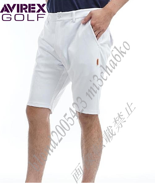 ■新品【AVIREX GOLF】アヴィレックス ゴルフ ストレッチ素材ハーフパンツ■WH/L