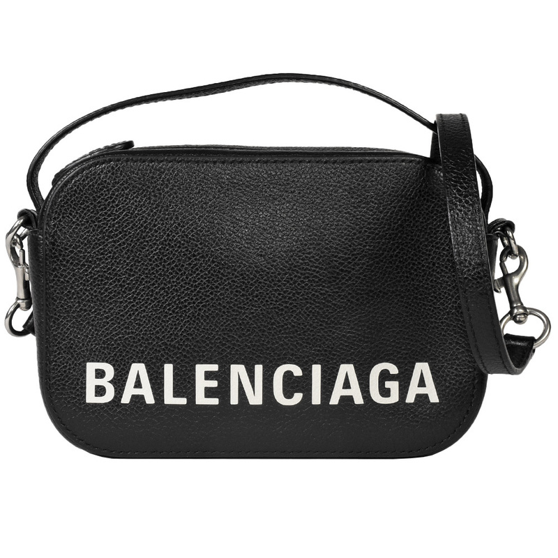 バレンシアガ BALENCIAGA ロゴ カメラバッグ ショルダーバッグ 2WAY レザー 608658 ブラック