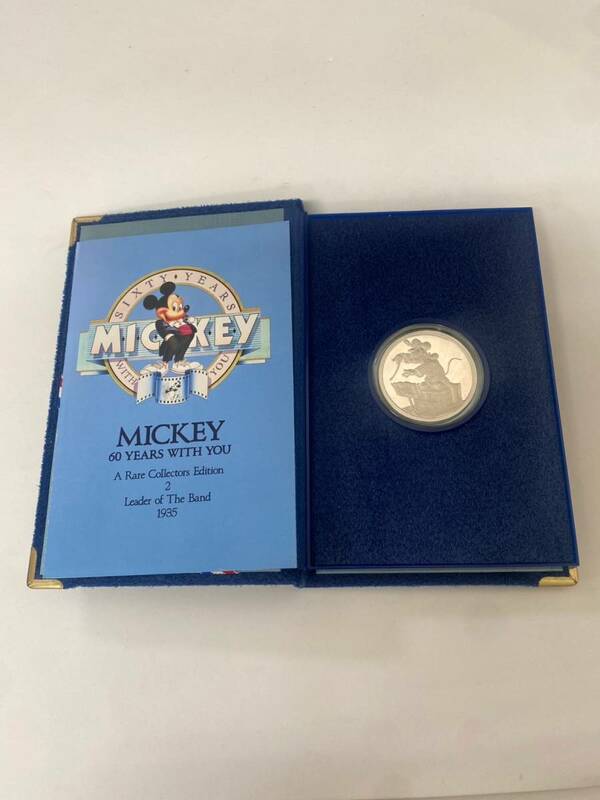 ディズニー ミッキーマウス 60周年 記念銀貨 1988年製 コイン プルーフ ケース付き ㏄012705