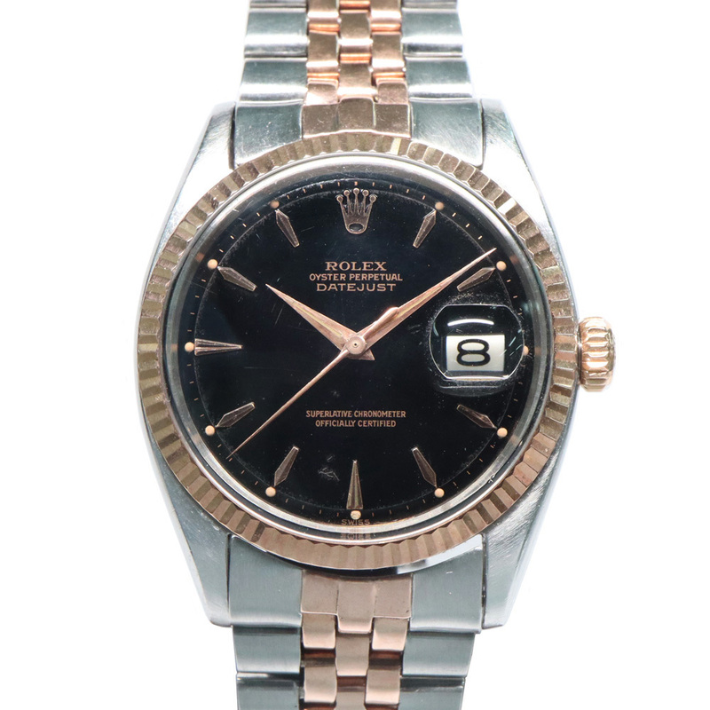 【名古屋】ロレックス デイトジャスト 1601 SS PG ブラックミラーダイヤル 8番 60年代 自動巻 メンズ腕時計 ヴィンテージ 男