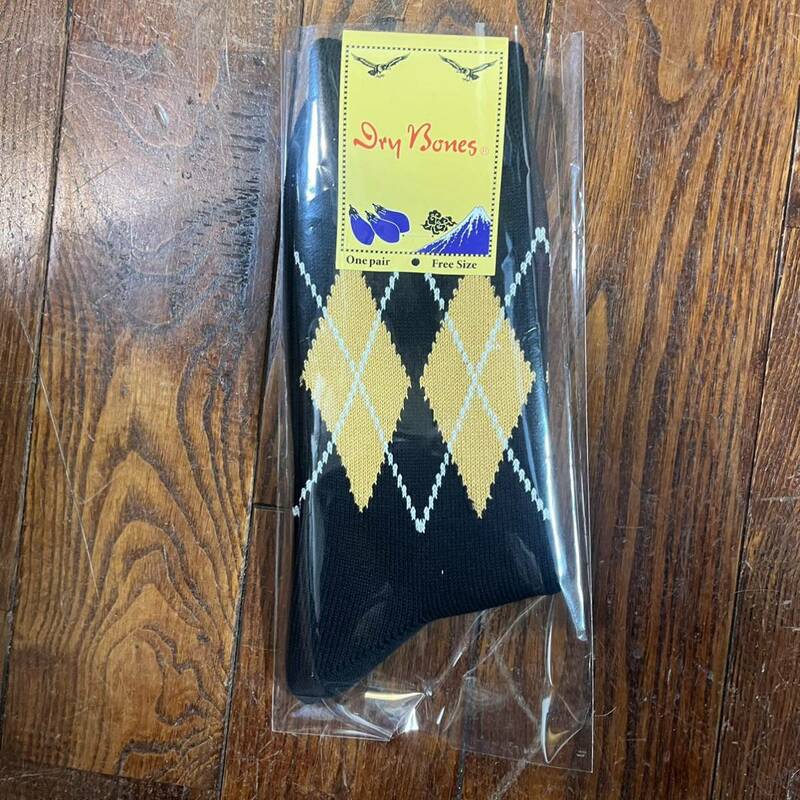 Dry bones Irregular Argyle Socks ブラック