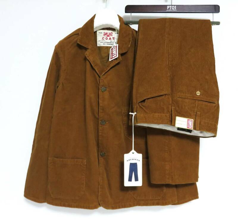定価6.7万 LEVI'S VINTAGE CLOTHING コーデュロイ セットアップ S 30 ブラウン リーバイス 1920's SUNSET コート ジャケット パンツ LVC