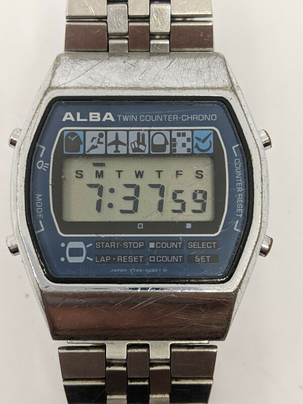 SEIKO ALBA Y746-5070 セイコー アルバ デジタル 腕時計 クォーツ 傷あり 中古動作品 149 3
