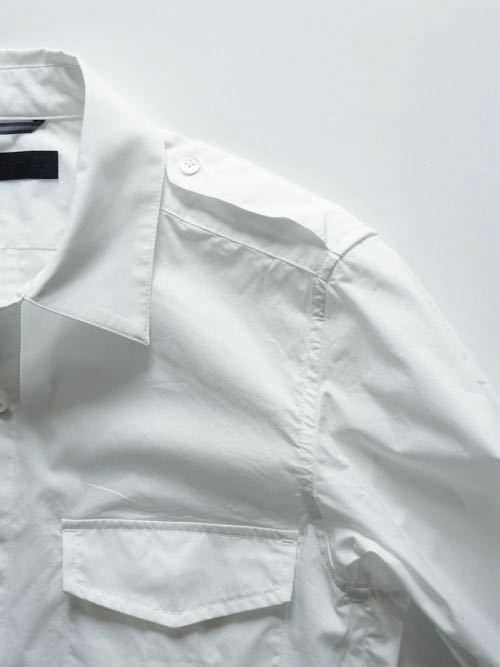 junhashimoto ジュンハシモト ARM BAND SHIRT アームバンドシャツ ミリタリーシャツ 長袖シャツ 白 ホワイト 5