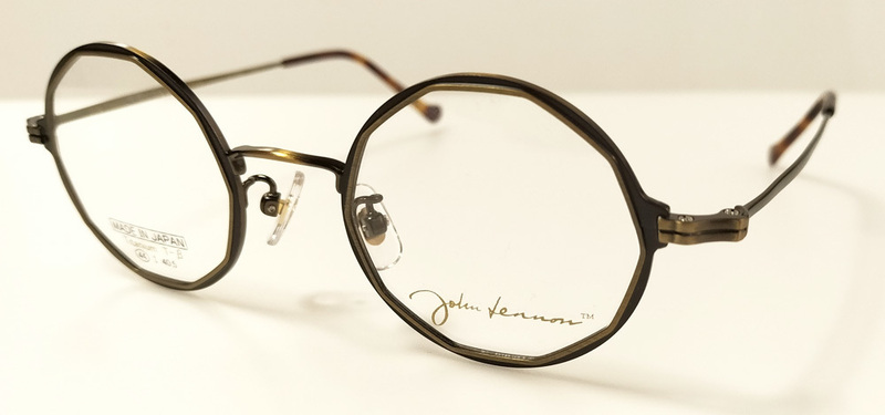 John Lennon　ジョンレノン生誕80年　限定モデル　JL-P303　アンティークゴールド/ブラウン　厚めカットリム１０角形丸メガネ