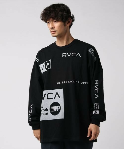 RVCA ルーカ ロングスリーブ Tシャツビッグシルエット オーバー サイズ 長袖 ロングT ブラック 黒