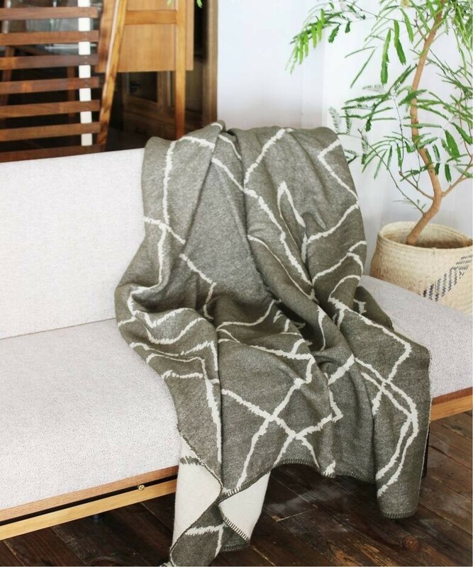 journal standard Furniture ジャーナルスタンダード ファニチャー Basshu woolen mills ウールブランケット バッシュ 約165×155cm 希少