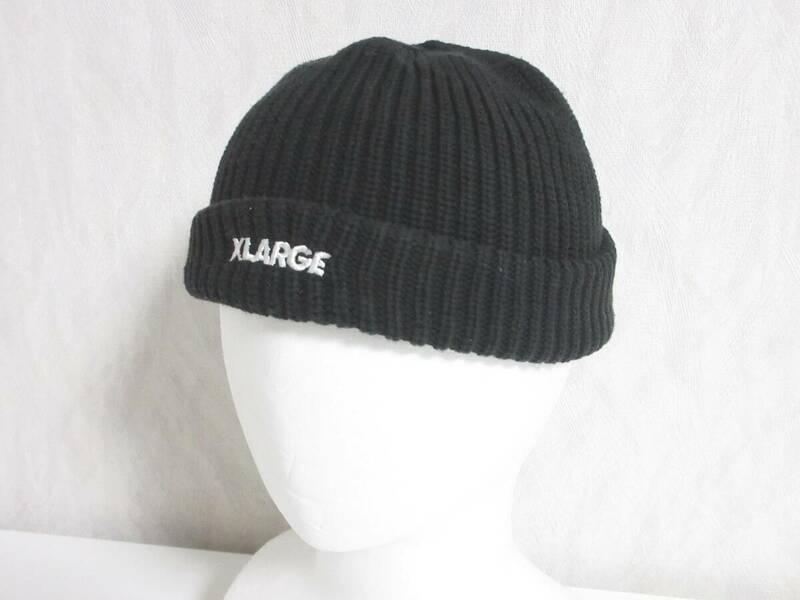 X-LARGE エックスラージ ニットキャップ LOGO SHORT LENGTH BEANIE 101211051008 サイズ one ブラック yg5345