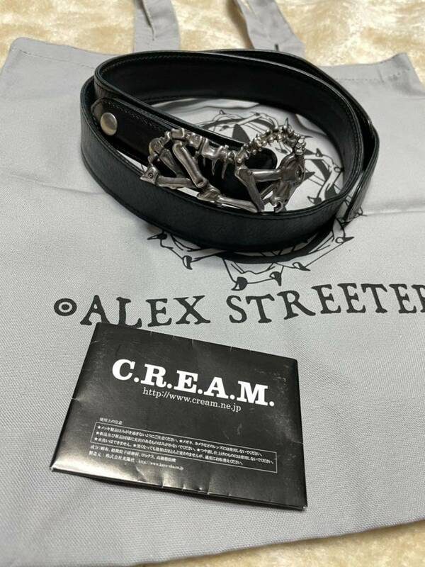 アレックスストリーターalex streeter 定価13万ゴーストライダーレザーベルト美品