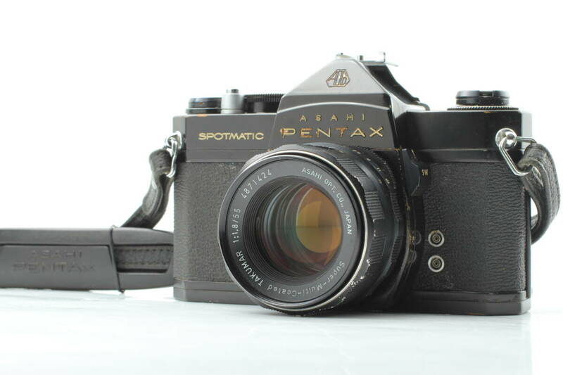 ◆極美品◆ ペンタックス PENTAX SP Spotmatic ブラック 一眼レフ フイルムカメラ SMC TAKUMAR 55mm F1.8 単焦点 標準 レンズ