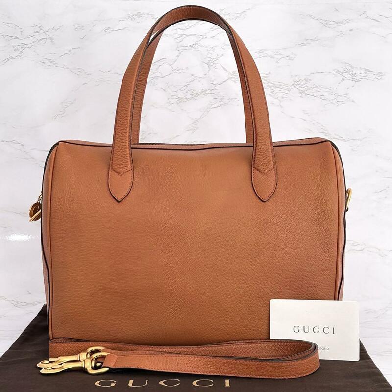 グッチ GUCCI ハンドバッグ ショルダーバッグ 2way ブラウン レザー　e734652