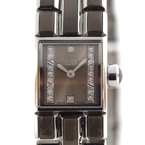 CHAUMET ショーメ レディース腕時計 ケイシス ルミエールクリスタル W19616-34B クォーツ ブラウン文字盤【中古】