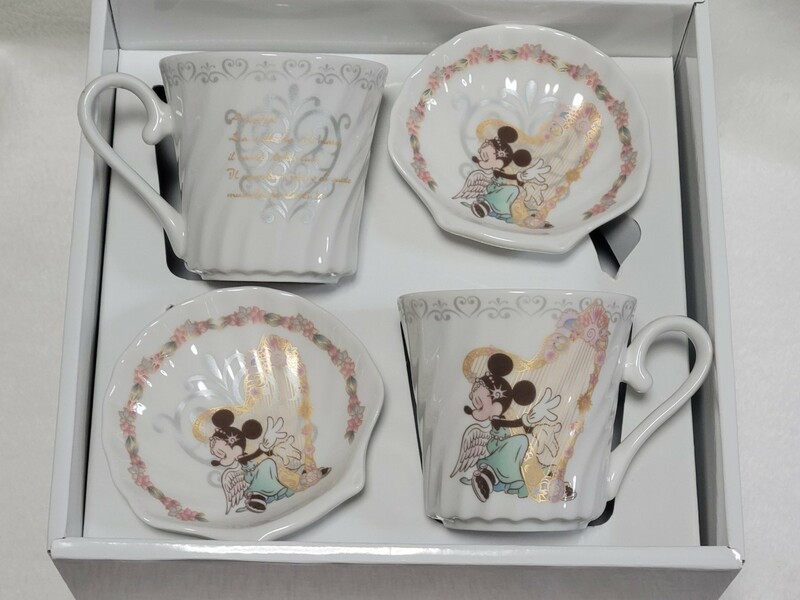 Disney TDR 東京ディズニーリゾート TDS ミラコスタ 結婚式 引き出物 ミニーマウス ティーカップ&ソーサー ペアカップ セット プレート皿
