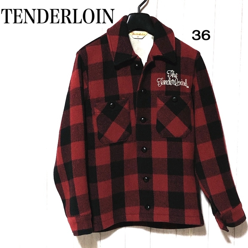 テンダーロイン バッファロー ジャケット XS/TENDERLOIN T-BUFFALO ウール 赤チェック