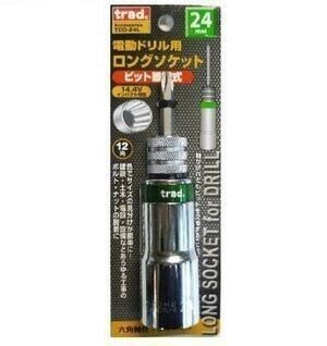 【クリックポスト・メール便　送料無料】差替式 カラー電動ドリル用 ロングソケット 24mm TCD-24L ※820141 ◎18Vインパクト対応