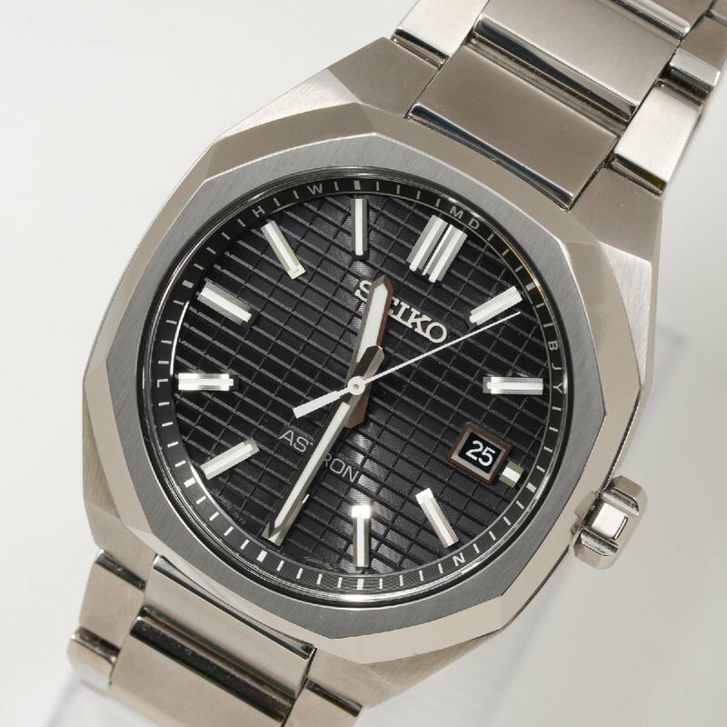 セイコー SEIKO 腕時計 アストロン SBXY063 黒文字盤 チタン 電波ソーラー メンズ 中古 極美品[質イコー]