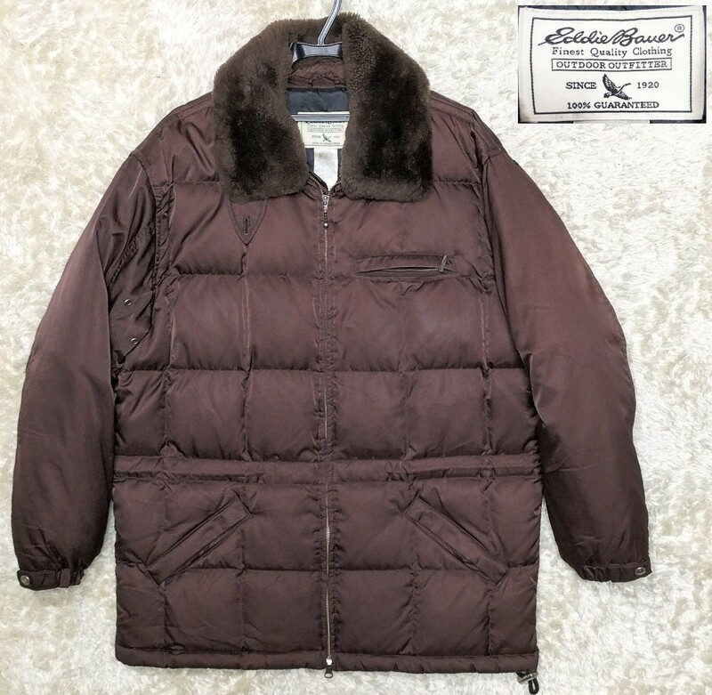 【襟リアルムートン★】Lサイズ程度 美品 Eddie Bauer ダウンジャケット/茶◆エディーバウアー (2)