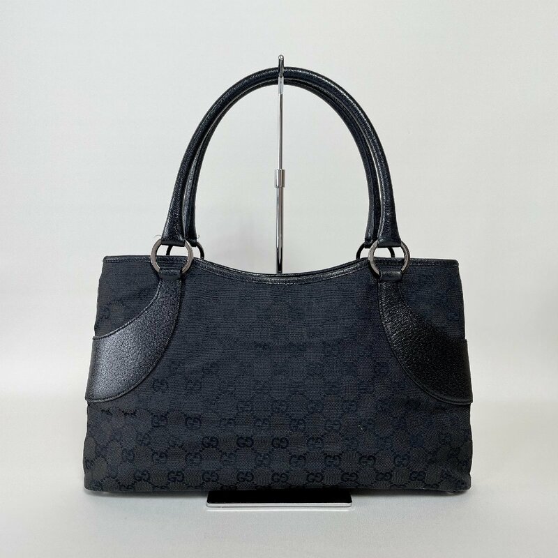 2401-51-4｜GUCCI グッチ ハンドバッグ キャンバス 本革 レザー ブラック GGキャンバス