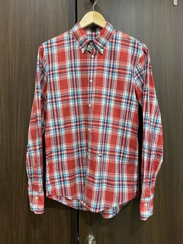 極美品　定価8万　DSQUARED2 ディースクエアード チェックシャツ　コットン　46　赤系