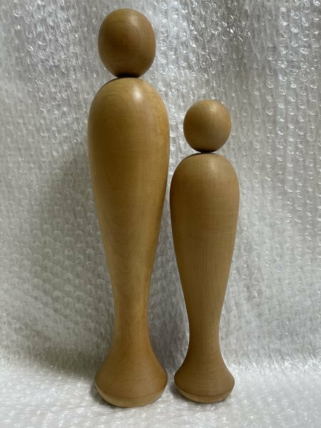 □ 南部系 こけし キナキナ坊 石井誠朗作 2体セット □ 高さ 約 24.0 / 30.5 cm ■ KOKESHI DOLL 日本人形 郷土玩具 日本伝統工芸 ■ 松667