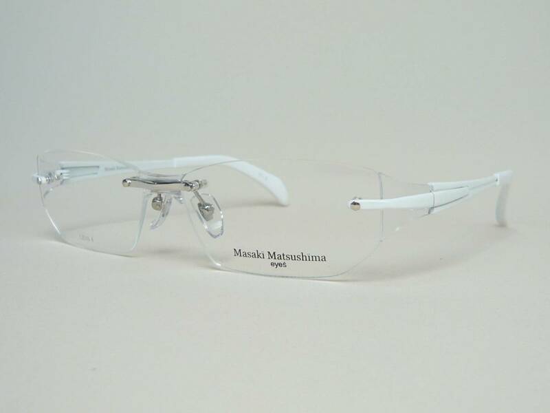 未使用 マサキマツシマ MF-1161-2 メガネ フレーム シルバー(クリア)／ホワイト マサキ 希少・レアモデル 長期保管品 