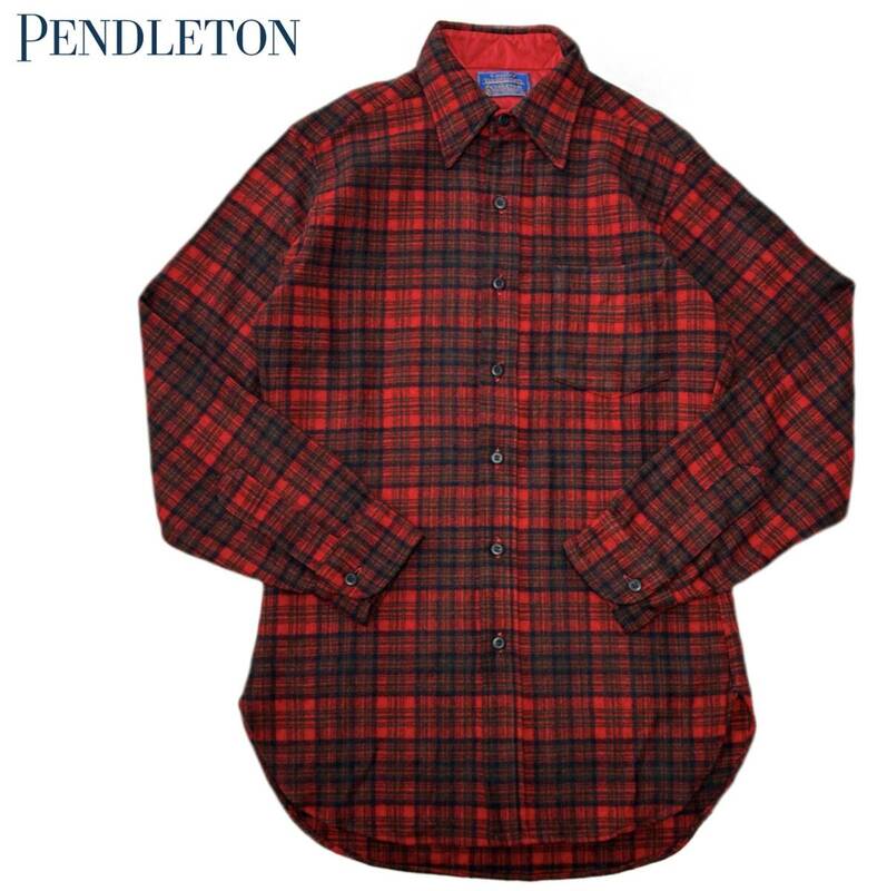 ★PENDLETON ペンドルトン Country Traditionals 長袖 チェック ネルシャツ 赤 レッド S