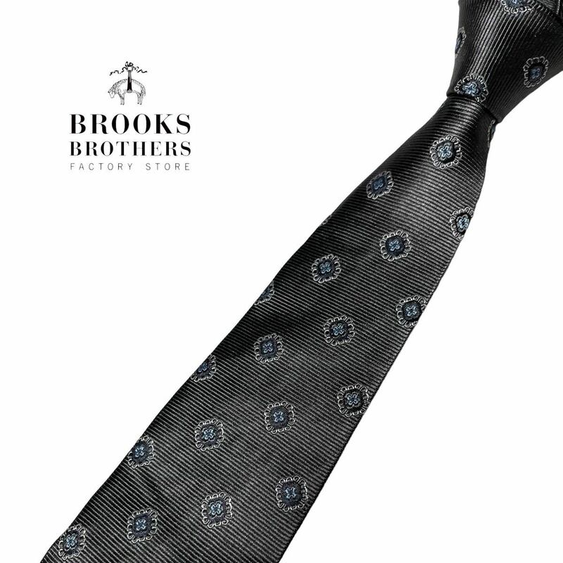 BROOKS BROTHERS ネクタイ タグ付 やや細身 花柄 ブルックス ブラザーズ USED 中古 m756