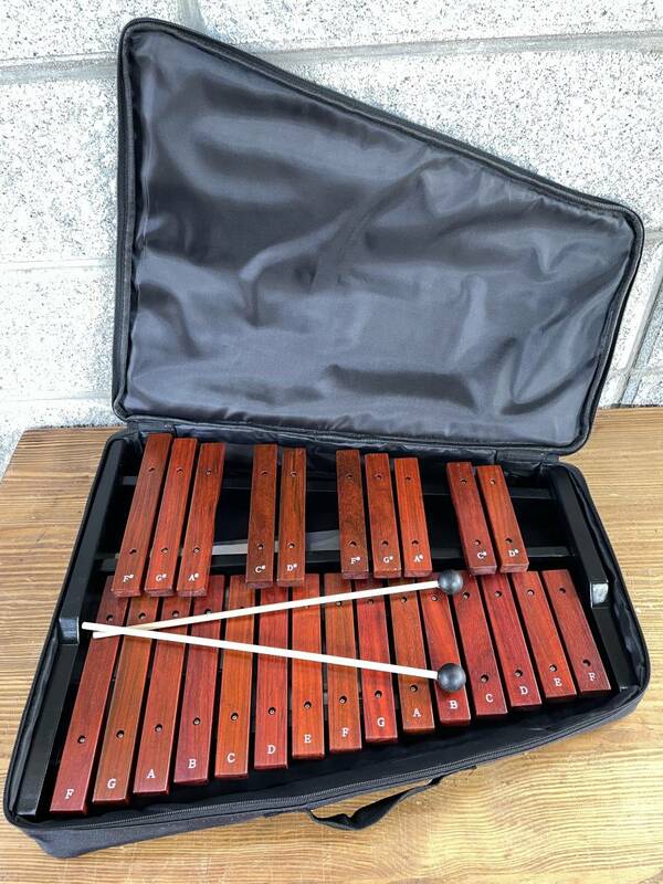 Enhong 木琴 パーカッション 折り畳み式 打楽器 25キー ソフトケース付き マレット2本 福岡市