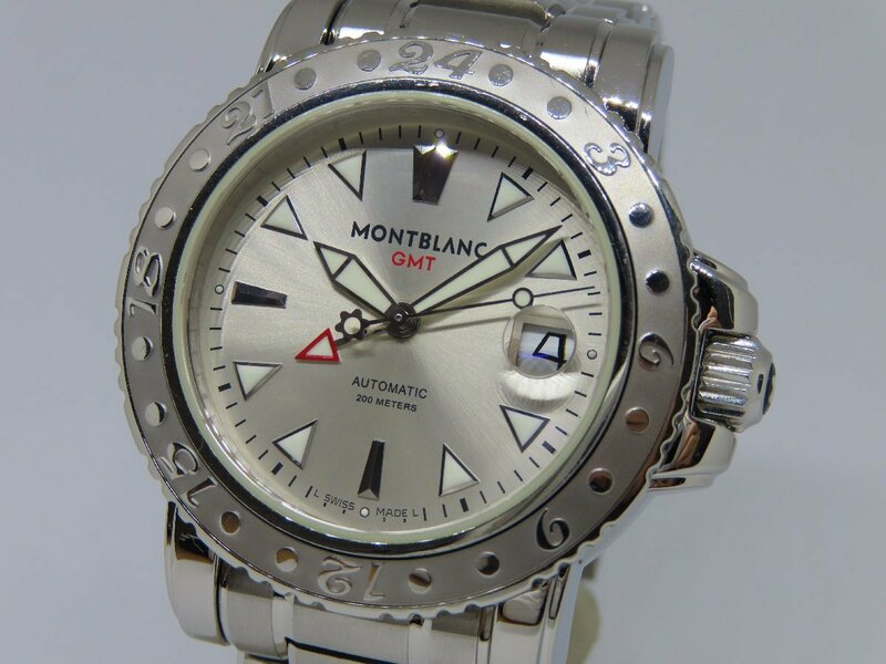 【美品】MONTBLANC モンブラン GMT スポーツ デイト 7061 自動巻き メンズ腕時計