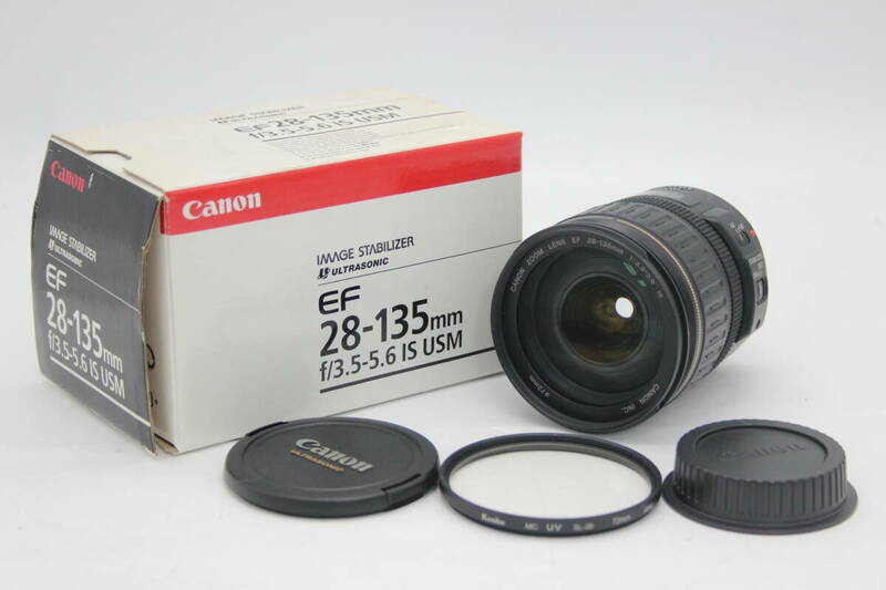 【元箱付き】キャノン Canon EF 28-135mm F3.5-5.6 IS USM 前後キャップ付き レンズ U7