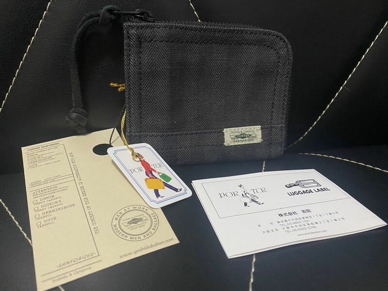 【完売品】新品 未使用 PORTER ポーター 吉田カバン 経年劣化を楽しめる!! マルチポーチ ポーチ 小物入れ BLK ヘリンボーン スモーキー