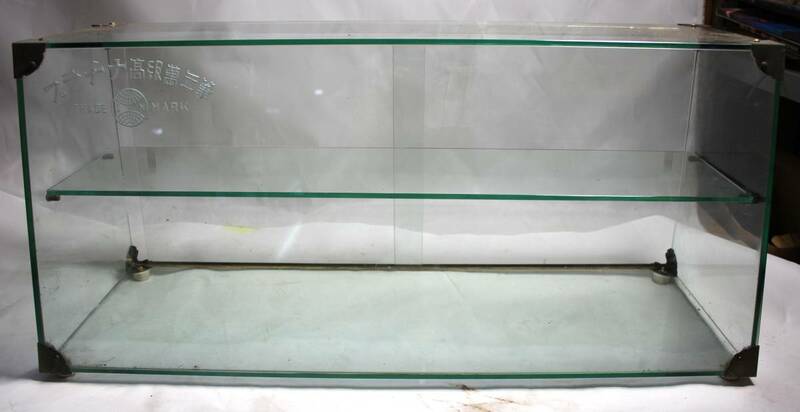 昭和レトロ 全面 ガラスケースプラチナ高級万年筆 2段式 前扉スライド式