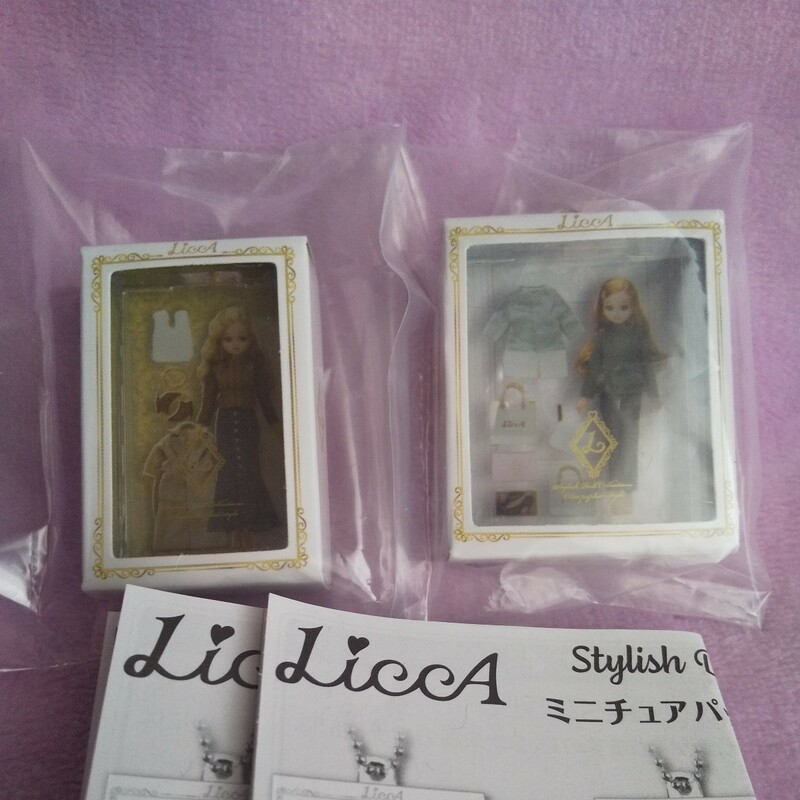 LiccA Stylish Doll Collections ミニチュア パッケージコレクション オリーブペプラム カーキラフィネ 2点セット リカちゃん ガチャ