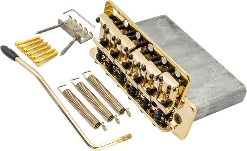 ゴールド Musiclily Pro 弦ピッチ11.3mm ヴィンテージ トレモロユニット ブリッジ スチールサドル Fender