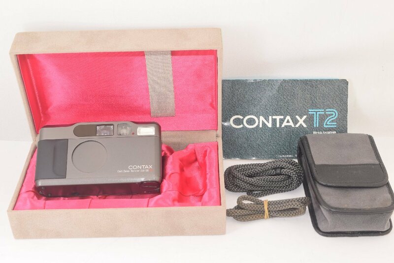 CONTAX コンタックス T2 チタンブラック 元箱付き 付属品充実 コンパクトフィルムカメラ J2402042