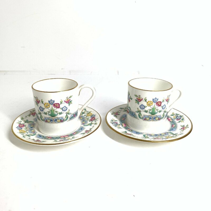 f001 M Royal Worcester ロイヤルウースター MAYFIELD デミタス カップ&ソーサー 2客セット