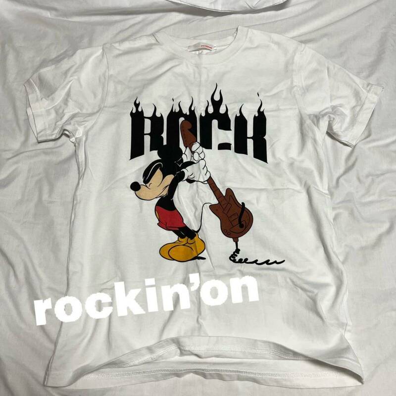 未使用 rockin'on 半袖 Tシャツ Disney ミッキー ギター ディズニー ロック ロッキンスター ROCK IN JAPAN