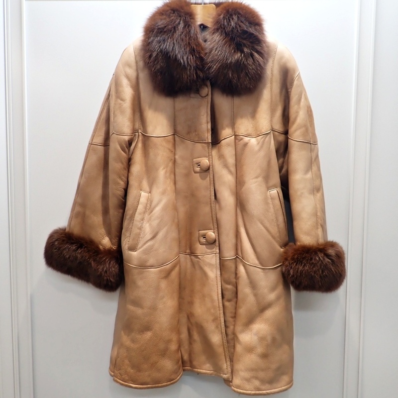 毛皮 羊毛 羊皮 100％ ムートン ミンク 高級毛皮 ファッション 冬物 ミディアムコート ロングコート /REC02072/23