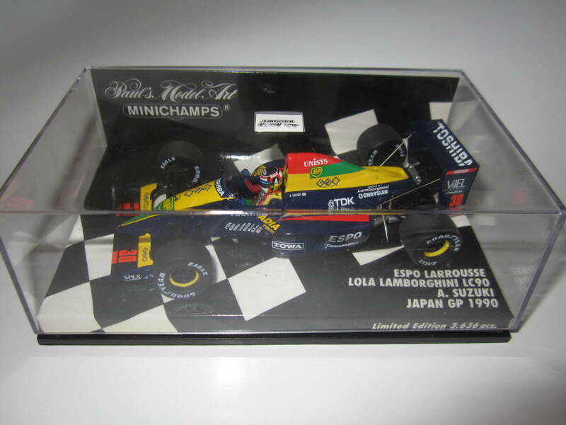 即決 PMA 1/43 エスポ ラルース ローラ LC90 ランボルギーニ 1990日本GP3位 №30 鈴木亜久里 アンテナ・支持ワイヤー追加 ガッツポーズ仕様