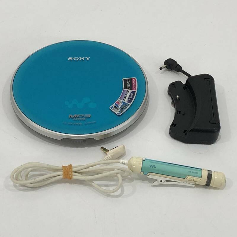 ●動作品 ソニー D-NE730 CDウォークマン SONY ブルー CDプレーヤー リモコン付き ポータブル 音楽 再生 WALKMAN S2733