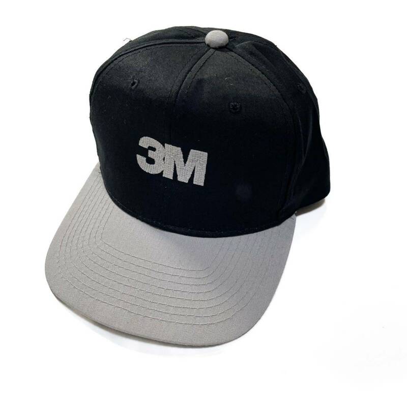 90s 80s 3M キャップ cap ブラック 帽子 ベースボールキャップ アメリカ製 ビンテージ usa old 企業 2トーン 刺繍 黒 ニューエラ Logo y2k