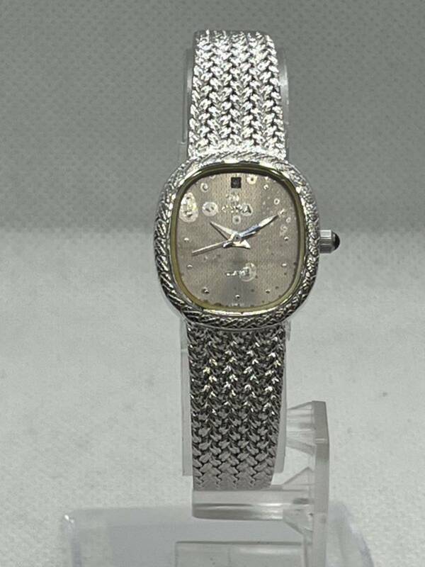 CYMA シーマ 腕時計 706 グレー文字盤 シルバーカラー スイス製 3針 レディース クォーツ 中古