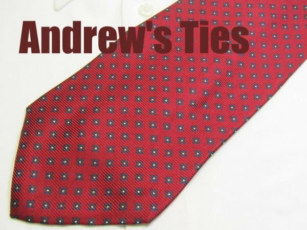 【アンドリュー】D 642 アンドリュー Andrew's ネクタイ 赤色系 小紋柄 ジャガード