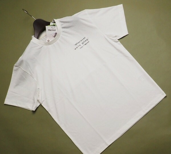新品正規 Marmot マーモット 海外限定 吸水速乾 消臭抗菌 84 Bishop Round 半袖 Tシャツ105(XL)ホワイト(WH)TSM9902 直営店購入