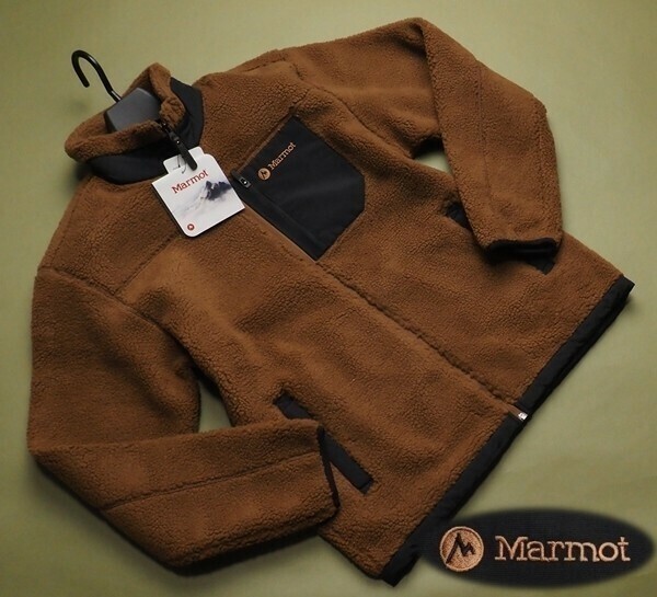 新品正規 Marmot マーモット 海外限定 バルキー厚手ボア ジップアップフリース ジャケット メンズ90(S)キャラメル(CA) 直営店購入 JKW0902