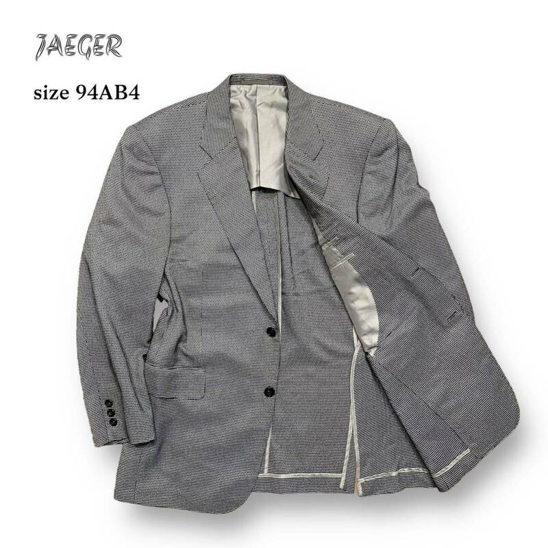 JAEGER London イエーガー シルク 絹 100% 2B テーラード ジャケット 春夏 背抜き サイドベンツ 日本製 サイズ 94AB4